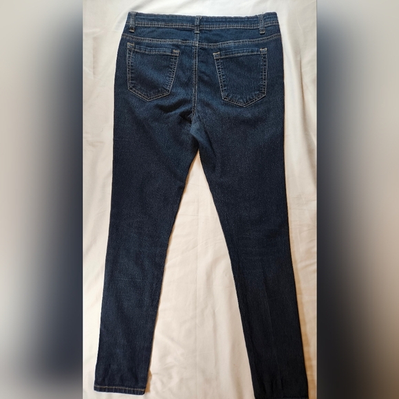 Red Blue Denim Womens Dark Blue 5 Pocket Long Mid Rise Skinny Jeans Size 7/8 - Picture 10 of 11